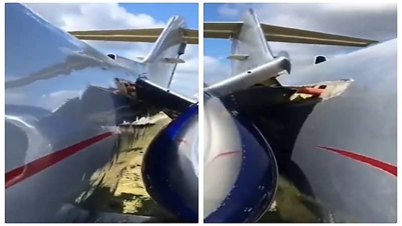 شاهد.. هبوط اضطراري قوي يتسبب في نزع محركات طائرة 