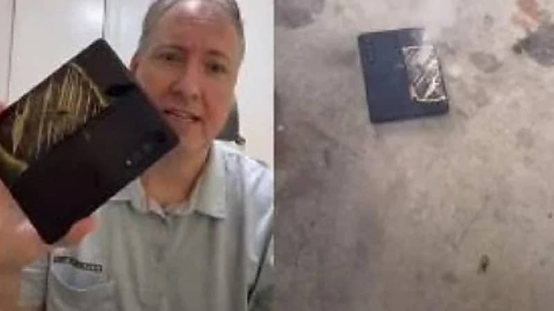 انفجار هاتف سامسونج القابل للطي