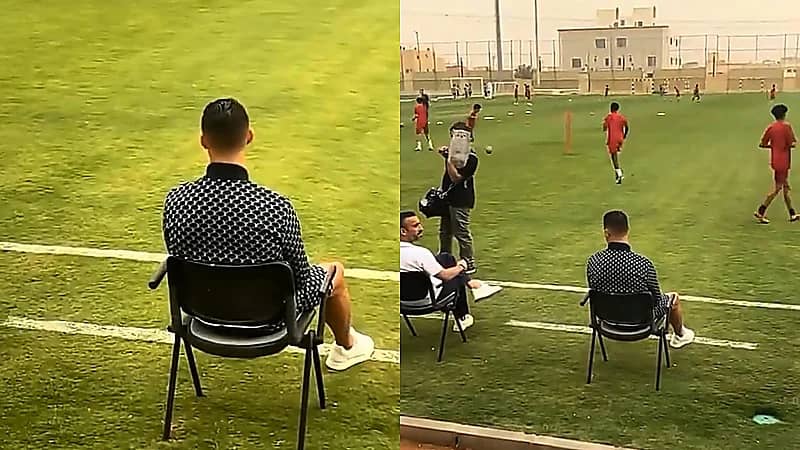 رونالدو يتابع تدريبات الفئات السنية بنادي النصر .. فيديو