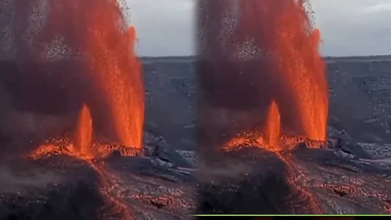 نافورة من الحمم البركانية ارتفاعها 300 متر في هاواي الأمريكية.. فيديو