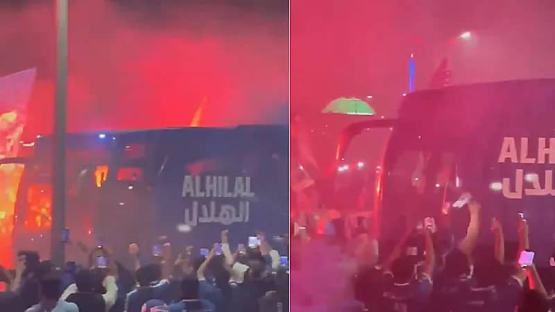 جماهير الهلال تستقبل حافلة الفريق بطريقة أوروبية .. فيديو