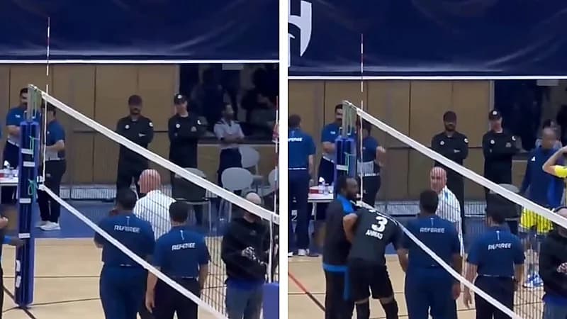 مدرب طائرة الهلال ينفعل على الحكام بعد الخسارة أمام النصر .. فيديو