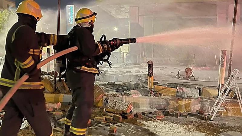 حريق في محطة وقود ببريدة