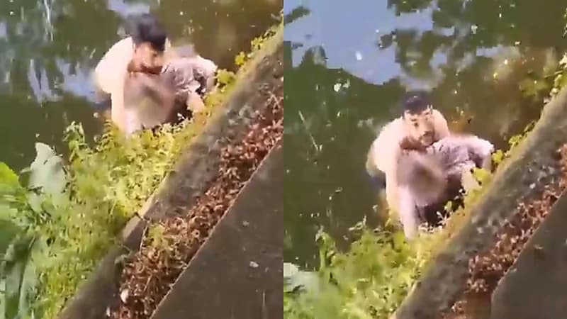 شاب عربي ينقذ مسنة بلجيكية من الغرق ..فيديو