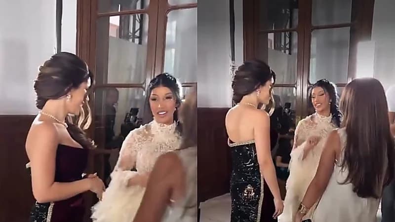 نجود الرميحي تلتقي مع المغنية الأمريكية كاردي بي في معرض أزياء عالمي.. فيديو