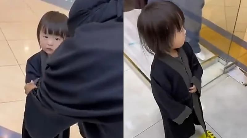 طفلة صينية تخطف الأنظار في أحد مولات الرياض .. فيديو