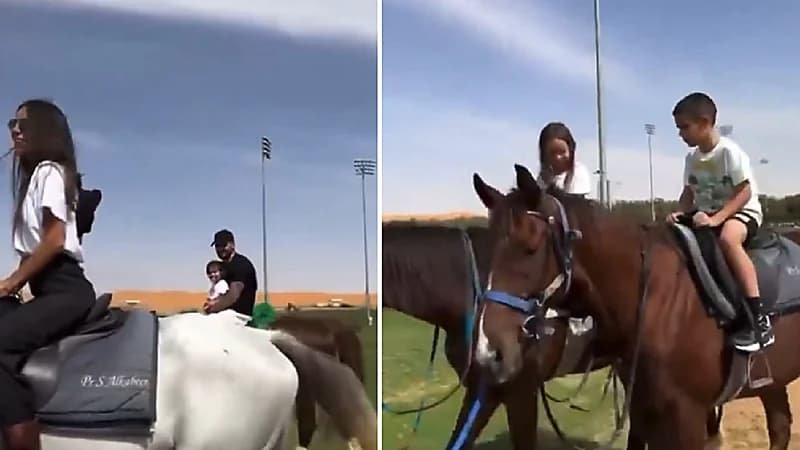 ميتروفيتش برفقة عائلته في جولة بالأحصنة .. فيديو