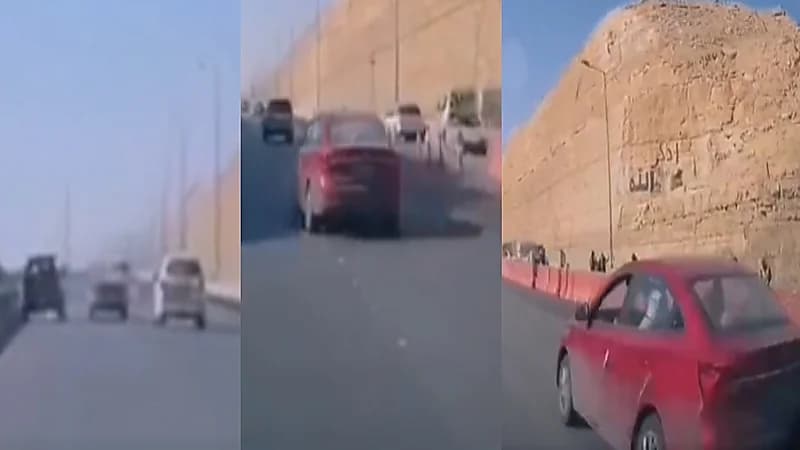شاهد.. قائد مركبة يراوغ السيارات بسرعة جنونية
