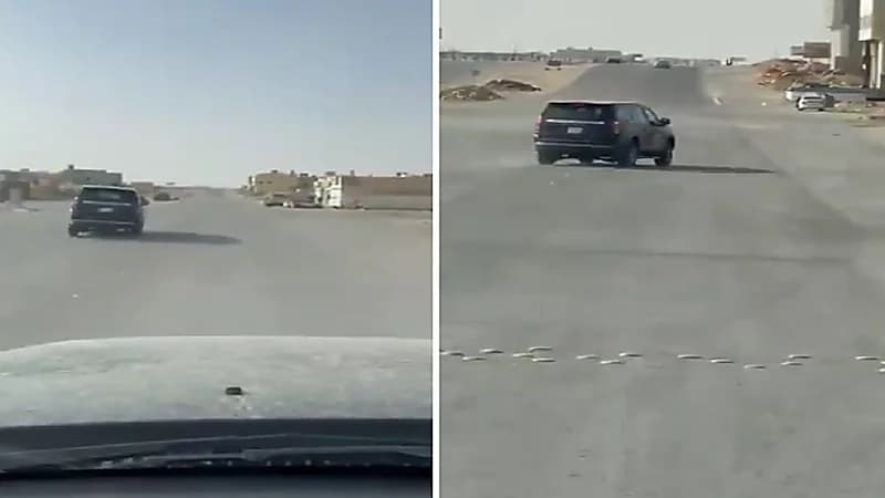 شاهد .. قائد مركبة يمارس التفحيط بسرعة جنونية في الرياض