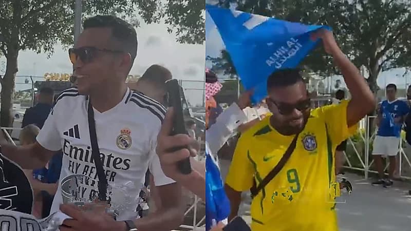 مشجع برازيلي يرفض شعار ريال مدريد ويختار الهلال! .. فيديو