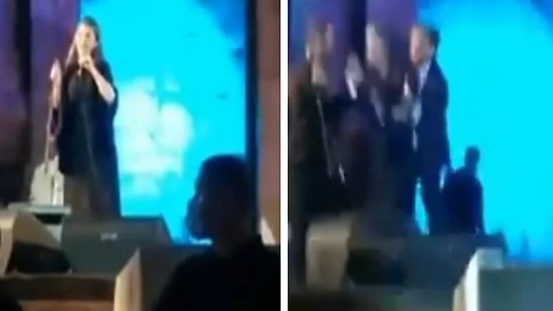 شاهد.. لحظة إغماء ماجدة الرومي بمهرجان جرش وكادت تسقط أرضاً