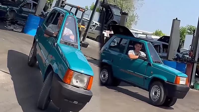 ميكانيكي إيطالي يصنع أنحف سيارة ليتخلص من إزدحام الطرق .. فيديو