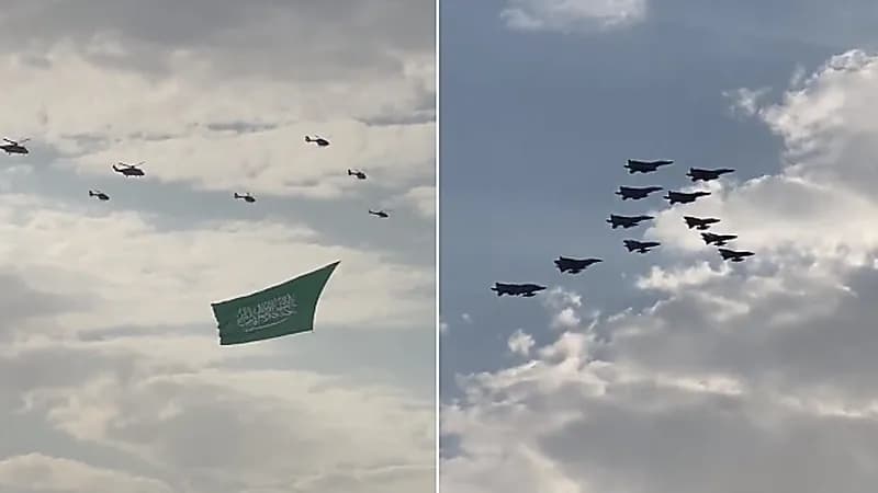 بالفيديو.. عروض جوية تُزين سماء الرياض