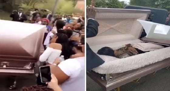 بالفيديو.. طالبة تحضر حفل تخرجها في " تابوت "