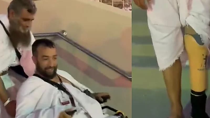 معاق يساعد معاقًا آخر في الصعود إلى جبل الرحمة في عرفات .. فيديو