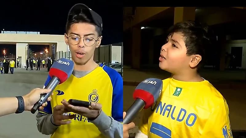 طالب نصراوي حضر مباراة ⁧‫النصر‬⁩ والفيحاء: الاختبار المدرسي صعب ورونالدو بينفعني .. فيديو