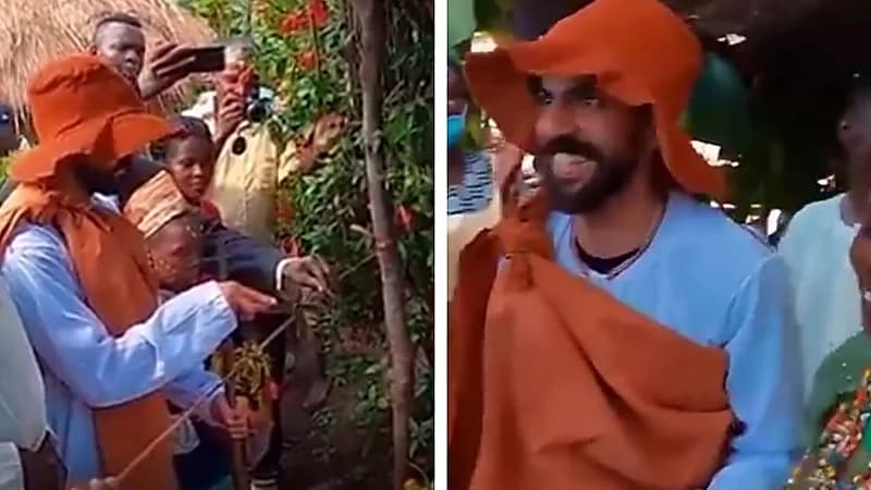 سعودي يشعل مواقع التواصل بزواجه من أوغندية حافية القدمين.. فيديو