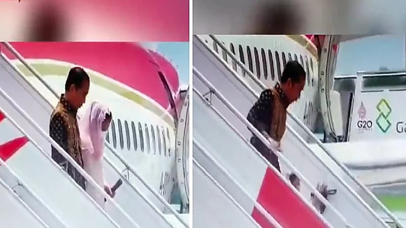 بالفيديو .. لحظة سقوط زوجة الرئيس الإندونيسي أثناء نزولها من الطائرة