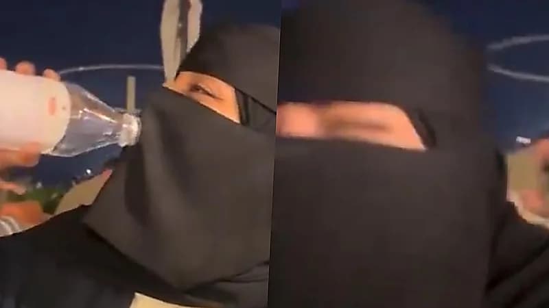 إيمي روكو توضح طريقة شربها للمياه أثناء ارتدائها للنقاب .. فيديو