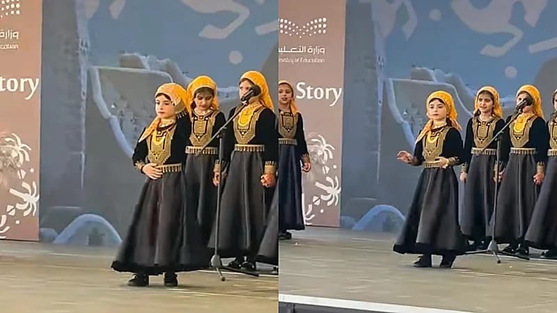 فتيات فرقة تعليم عسير الموسيقية تلفت الأنظار بتفاعلهن على المقطوعات في يوم التأسيس .. فيديو