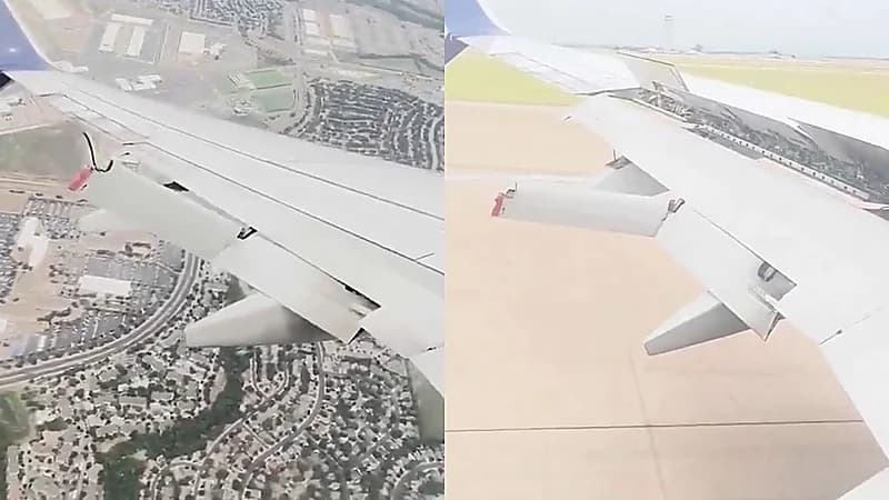 خلل فني يجبر طائرة دلتا B737 على الهبوط بعد انفصال جزء من الجناح .. فيديو