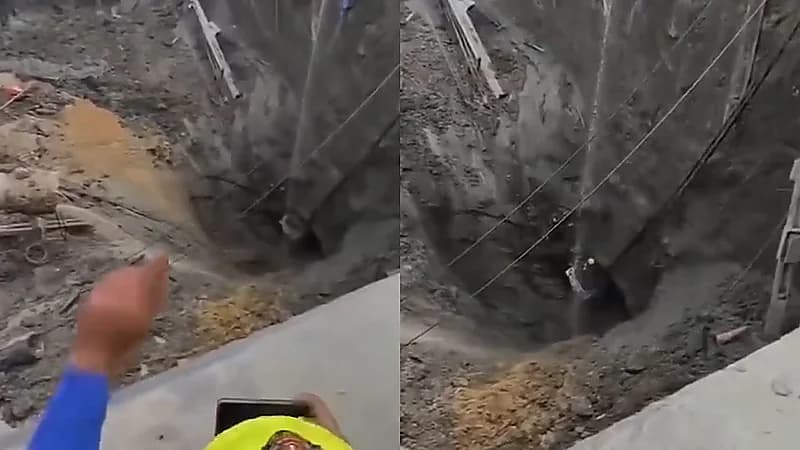 انهيار طريق رئيسي في بانكوك يتسبب بحفرة ضخمة دون إصابات.. فيديو