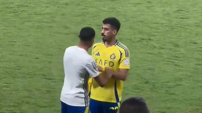 مشجع نصراوي يستفز لاجامي والأخير يرد .. فيديو