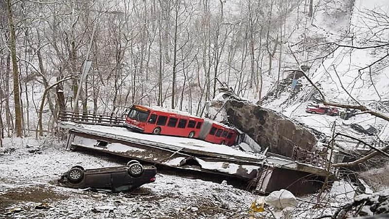 انهيار جسر في أمريكا قبيل خطاب بايدن عن البنية التحتية