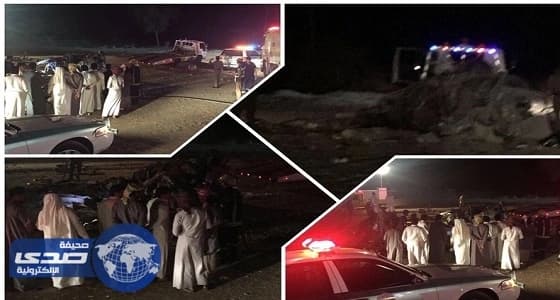 مصرع شابان وإصابة اثنين في حادث انقلاب سيارة واحتراقها بعفيف