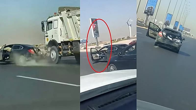 مشهد يحبس الأنفاس لقائد سيارة متهور بمصر