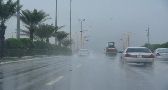 هطول أمطار غزيرة على الطائف