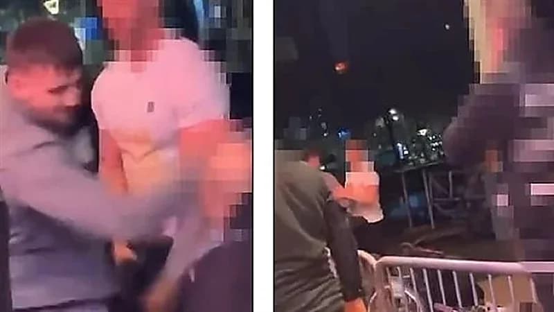 رجل يضرب شخص من ذوي الهمم بسبب دهسه قدميه