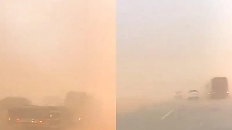 عاصفة رملية بين الغاط والقصيم عصر اليوم الإثنين  ..  فيديو