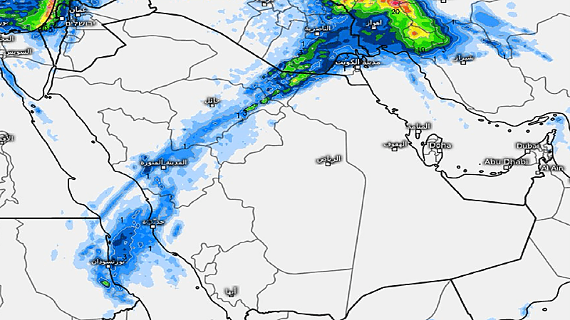 المسند: رياح سطحية وتشكل سحب ممطرة على عدة مناطق اليوم