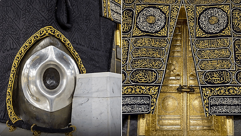 رئاسة شؤون الحرمين تنهي أعمال صيانة باب الكعبة المشرفة وإطار الحجر الأسود