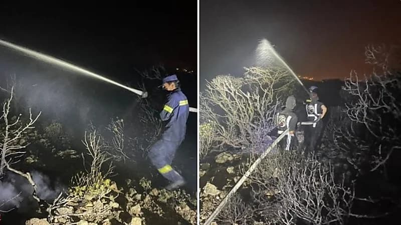 شاهد.. إخماد حريق جبل مرير في النماص 