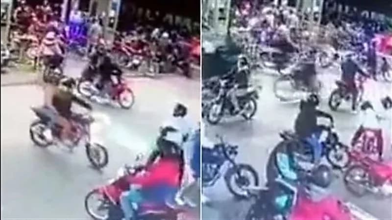 60 سائق دراجة نارية يسرقون بنزين محطة وقود