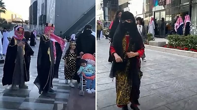 بالفيديو.. المواطنون يبدعون في الأزياء واللباس التراثي في “بوليفارد الرياض”