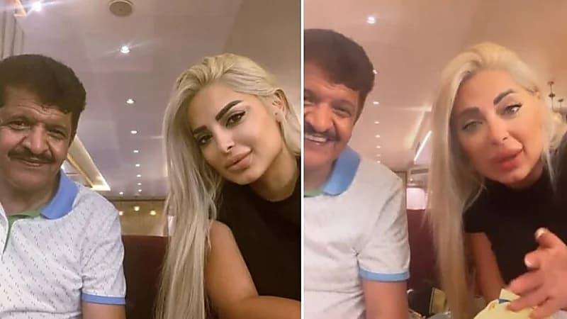 عدنان جستينيه في استضافة مي حلمي ويقدم لها هدية  ..  فيديو