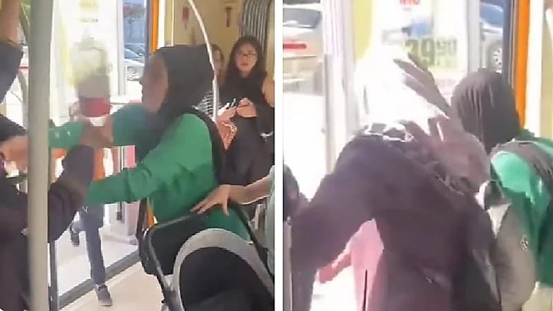 نساء تركيات يطردن امرأة سورية مع أطفالها من داخل المترو .. فيديو