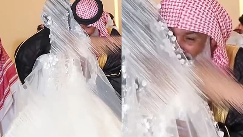 أب يودع ابنته في ليلة زفافها بدموع ممزوجه بالفرح وحزن الفراق   .. فيديو