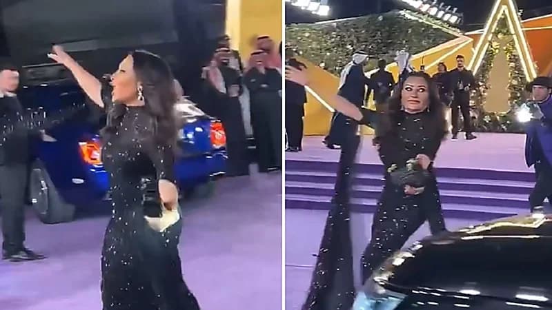 لحظة تعرض الفنانة لطيفة لحادث تصادم في حفل Joy Awards  ..فيديو