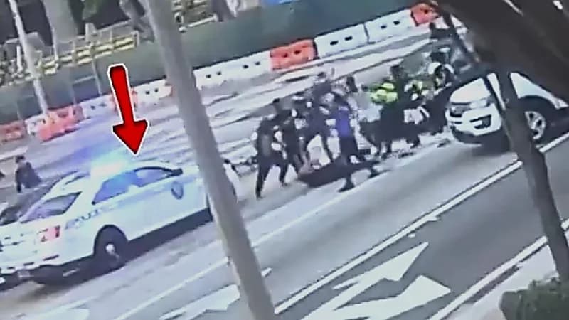 إيقاف شرطية عن العمل بعد عدم تدخلها أثناء هجوم حشد على سائق .. فيديو