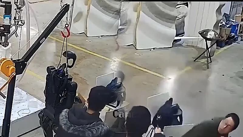 مشهد يحبس الأنفاس لروبوت ثائر كاد يقتل مبرمجيه ..فيديو
