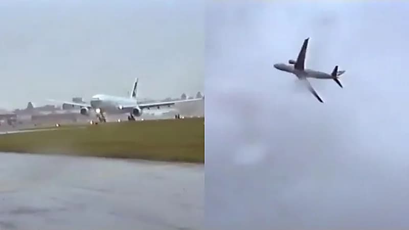 استعراض مميز لطائرة إيرباص عريضة البدن في مواجهة الرياح .. فيديو