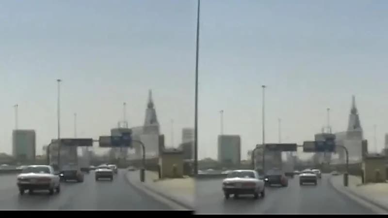 مقطع نادر لطريق الملك فهد ⁧‫‬⁩ قبل ٢٥ سنة..فيديو