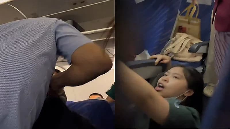 مسافرة تنهال بالضرب على والدة طفل كان يجلس خلفها.. فيديو