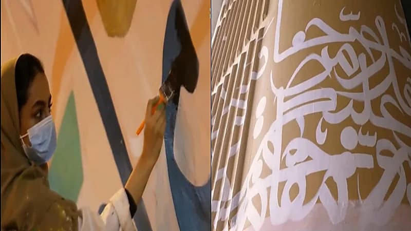 شاهد.. تجميل نفق تقاطع طريقي الملك خالد والأمير عبدالعزيز بن ثنيان بالرياض