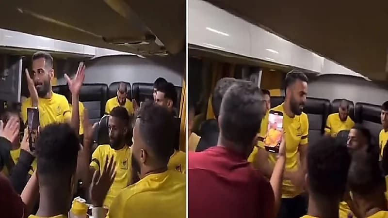 حمدالله يوثق طرب لاعبي الاتحاد في الباص.. فيديو