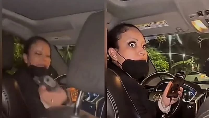 سائقة أوبر تشهر سلاحها في وجه راكبة إثر خلاف مفاجئ.. فيديو